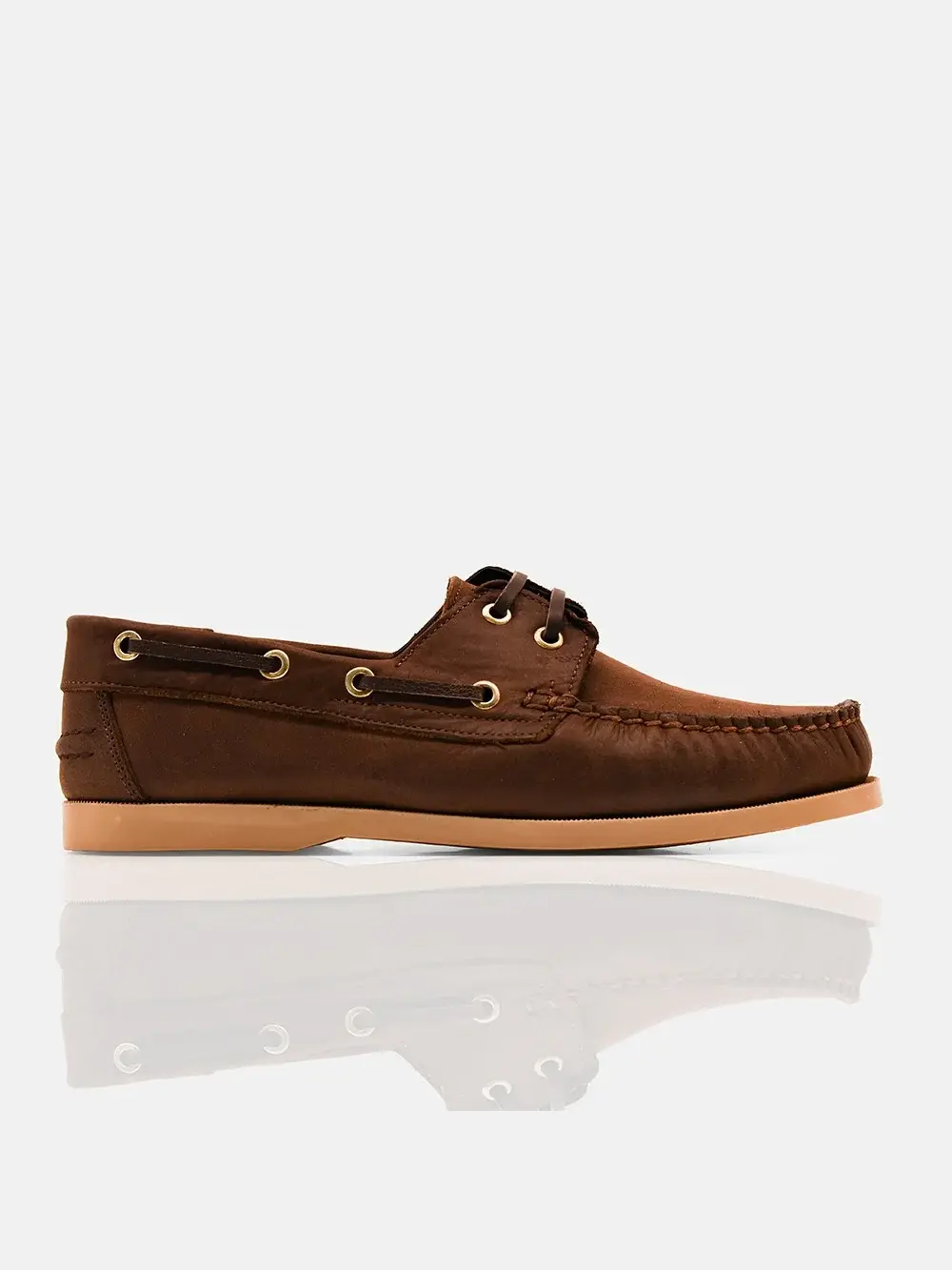 Alexandris Shoes δερμάτινα δετά μοκασίνια ταμπά/μπεζ TR — Δέρμα