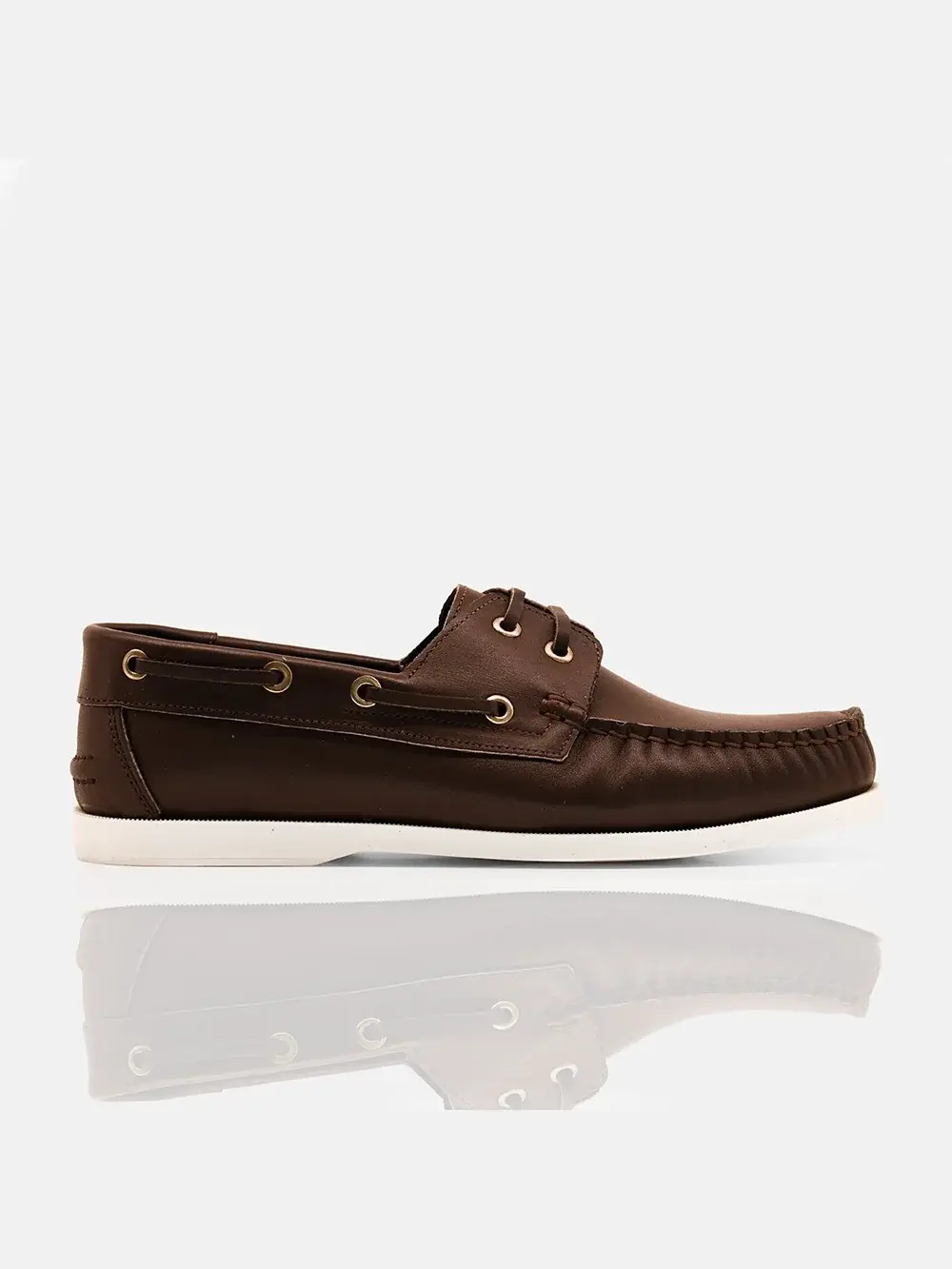 Alexandris Shoes δερμάτινα δετά μοκασίνια καφέ TR — Δέρμα