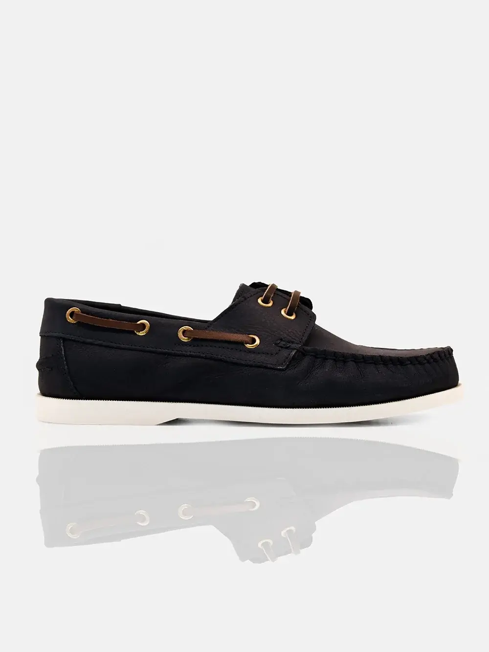 Alexandris Shoes δερμάτινα δετά μοκασίνια μπλέ TR — Δέρμα